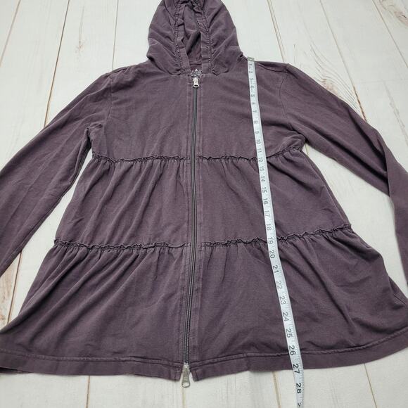 Neon Buddha Wendy brown tiered ruffle hoodie sweatshirt trapeze jacket y2k - Picture 2 of 6